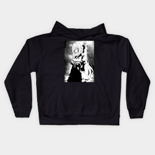 Black and White Vampire Girl Manga Art Kids Hoodie